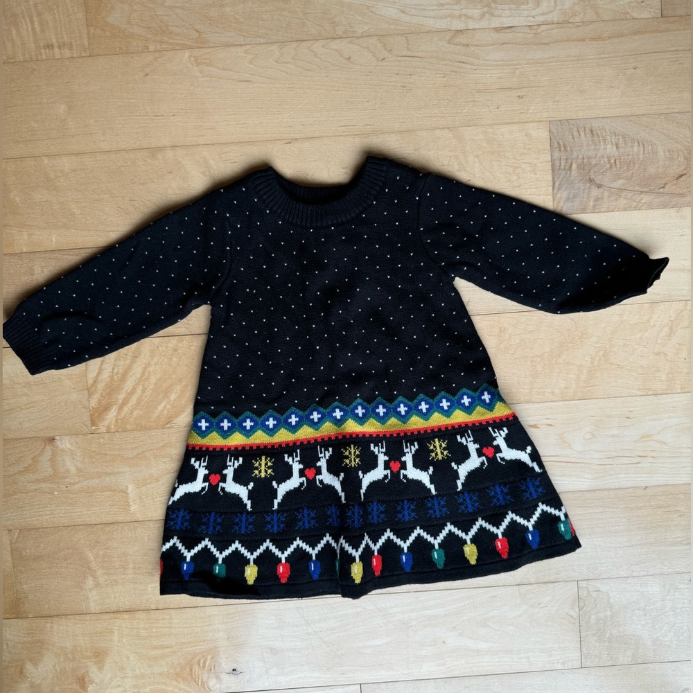 Like new condition, Hanna Andersson holiday sweater dress, 3-6 months